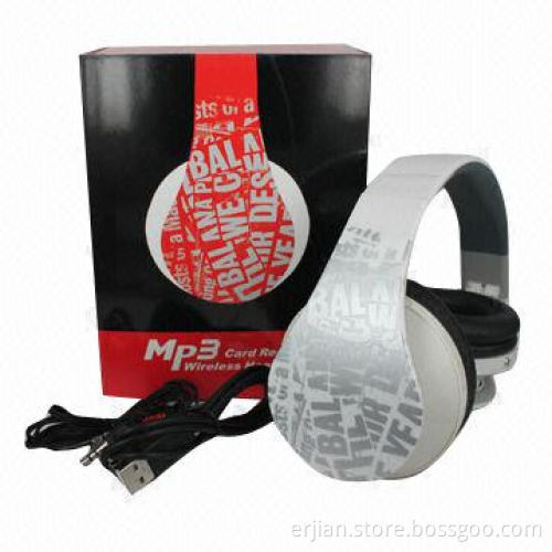 Micro SD Card Headphone, Wireless Sport MP3 with FM Radio, 40mm Speaker Diameter